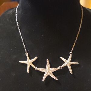 Brighton Triple Starfish Silver Necklace